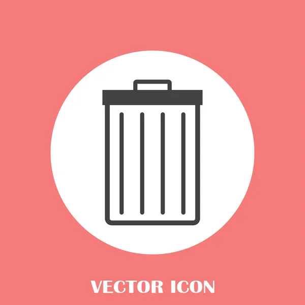 Garbage trash bin icon isolated. Vector illustration. Flat style.waste paper basket. Waste bin.Garbage bin.Garbage basket.Trash basket.Clean up.Cleaning icon.Bin vector.Garbage sign — Stock Vector