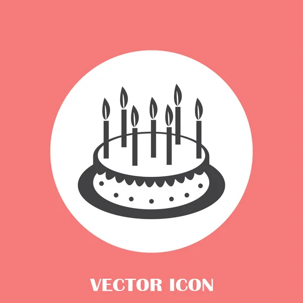 Illustration vectorielle d'icône gâteau d'anniversaire. Joyeux anniversaire — Image vectorielle
