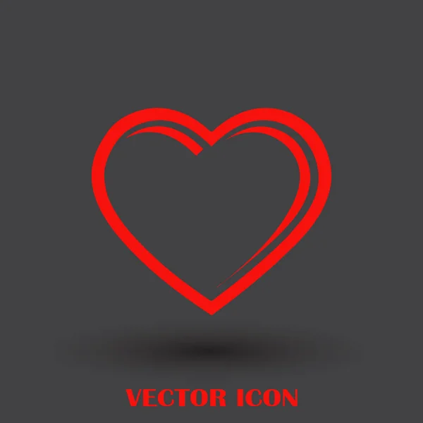 Icône vectorielle coeur, symbole d'amour. Panneau Saint-Valentin — Image vectorielle