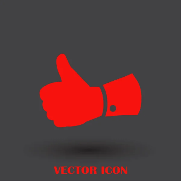 Vektorové palec nahoru ikonu, ploché ikony vektorové ilustrace. — Stockový vektor