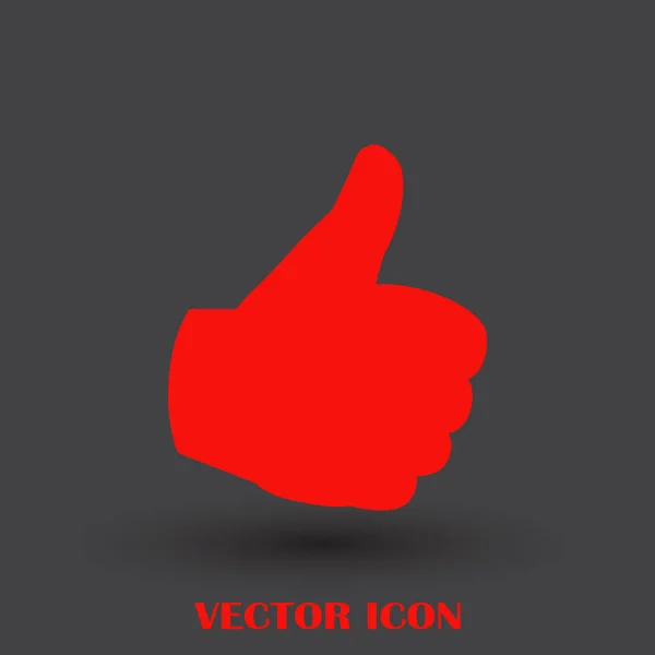 Vector duim omhoog pictogram, pictogram van platte vectorillustratie. — Stockvector