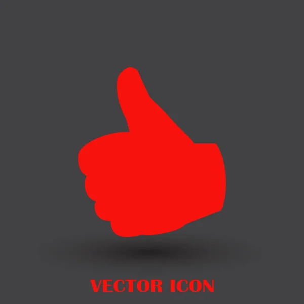 Vector duim omhoog pictogram, pictogram van platte vectorillustratie. — Stockvector