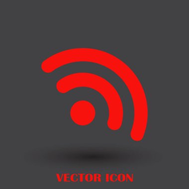 WiFi simge vektör, kablosuz Internet işareti, düz stil grafik ve web tasarımı için