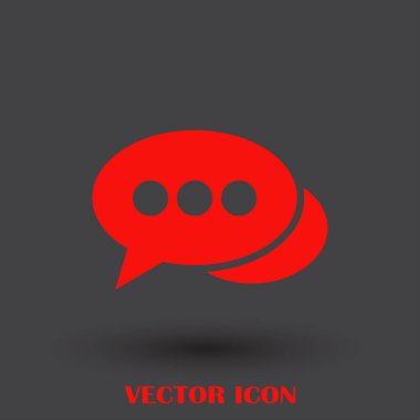 Sohbet simgesi bir arka plan üzerinde izole trendy düz tarzı. Web sitesi tasarımı, logo, app, kullanıcı arabirimi için konuşma balonu sembolü. Vektör çizim, Eps10.