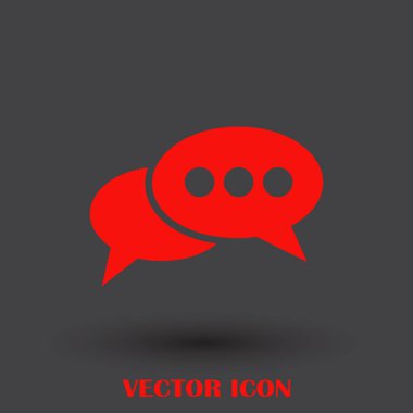 Sohbet simgesi bir arka plan üzerinde izole trendy düz tarzı. Web sitesi tasarımı, logo, app, kullanıcı arabirimi için konuşma balonu sembolü. Vektör çizim, Eps10.