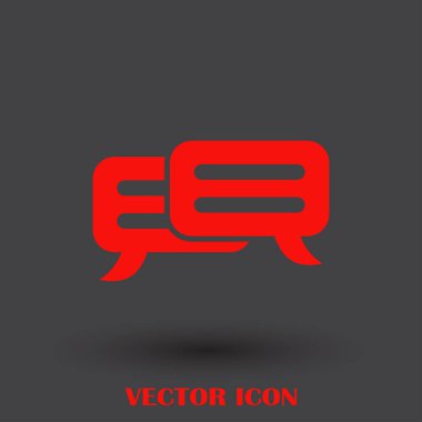 Sohbet simgesi bir arka plan üzerinde izole trendy düz tarzı. Web sitesi tasarımı, logo, app, kullanıcı arabirimi için konuşma balonu sembolü. Vektör çizim, Eps10.