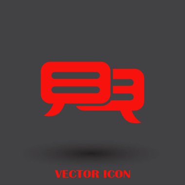 Sohbet simgesi bir arka plan üzerinde izole trendy düz tarzı. Web sitesi tasarımı, logo, app, kullanıcı arabirimi için konuşma balonu sembolü. Vektör çizim, Eps10.