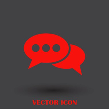 Sohbet simgesi bir arka plan üzerinde izole trendy düz tarzı. Web sitesi tasarımı, logo, app, kullanıcı arabirimi için konuşma balonu sembolü. Vektör çizim, Eps10.