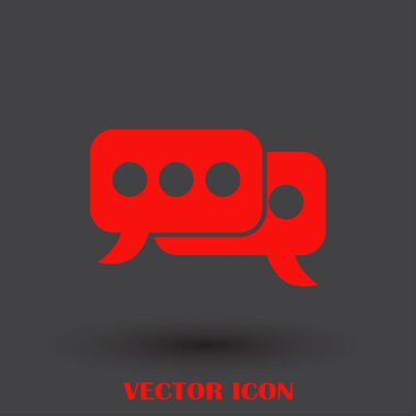 Sohbet simgesi bir arka plan üzerinde izole trendy düz tarzı. Web sitesi tasarımı, logo, app, kullanıcı arabirimi için konuşma balonu sembolü. Vektör çizim, Eps10.