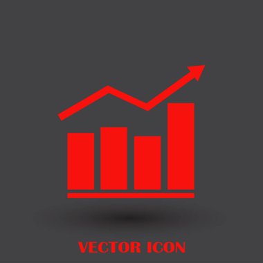 Trendy düz stil grafik simgesini. Web sitesi tasarımı, logo, app, kullanıcı arabirimi için grafik bar sembolü. Vektör çizim, Eps10.