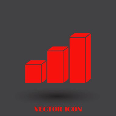 Trendy düz stil grafik simgesini. Web sitesi tasarımı, logo, app, kullanıcı arabirimi için grafik bar sembolü. Vektör çizim, Eps10.