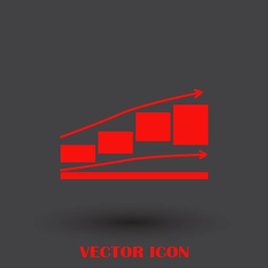 Trendy düz stil grafik simgesini. Web sitesi tasarımı, logo, app, kullanıcı arabirimi için grafik bar sembolü. Vektör çizim, Eps10.