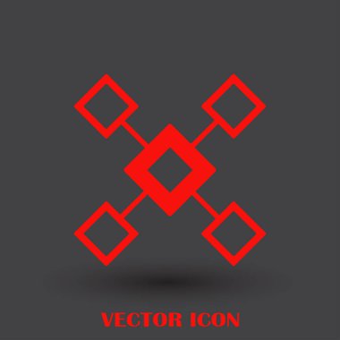 Akış şeması simge vektör.