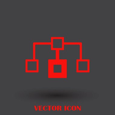 Akış şeması simge vektör.