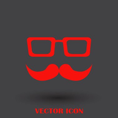 Bıyık ve gözlük vektör simgesi.
