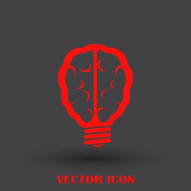 Beyin fikir simgesi düz.