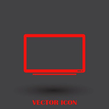 Trendy düz tarzı TV simgesi. Web sitesi tasarımı, logo, app, kullanıcı arabirimi için televizyon sembolü. Vektör çizim, Eps10.