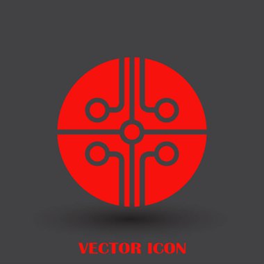 Devre kartı, teknoloji ikonu, vektör illüstrasyonu. Düz tasarım biçimi