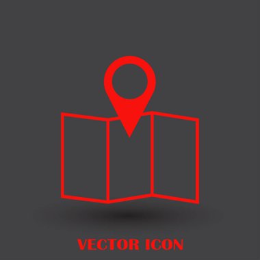 Harita işaretçi düz simgesi. Vektör Eps 10