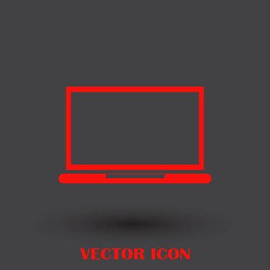 Dizüstü bilgisayar simgesini trendy düz stil. Web sitesi tasarımı, logo, app, UI bilgisayar simgesi. Vektör çizim, Eps10.