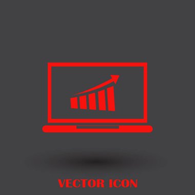 Web vektör simgesi. İş grafiği ile izlemek