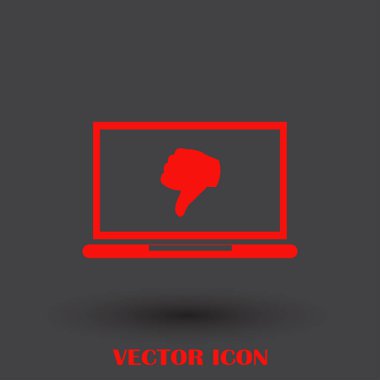 Başparmak aşağı. Simge sevmez. Vektör çizim.