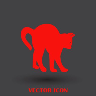 Siyah kedi silueti. Vektör illüstrasyonu.