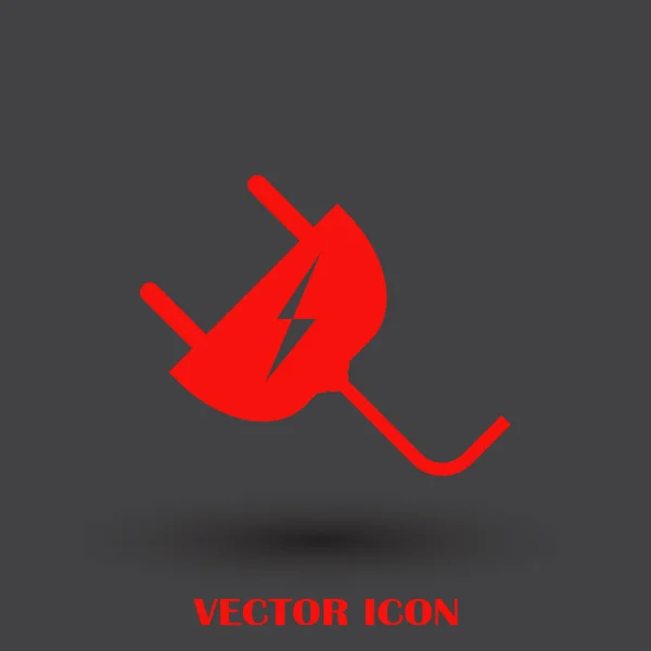 Icono del enchufe. Ilustración vectorial. Enchufe de alambre en diseño plano . — Vector de stock