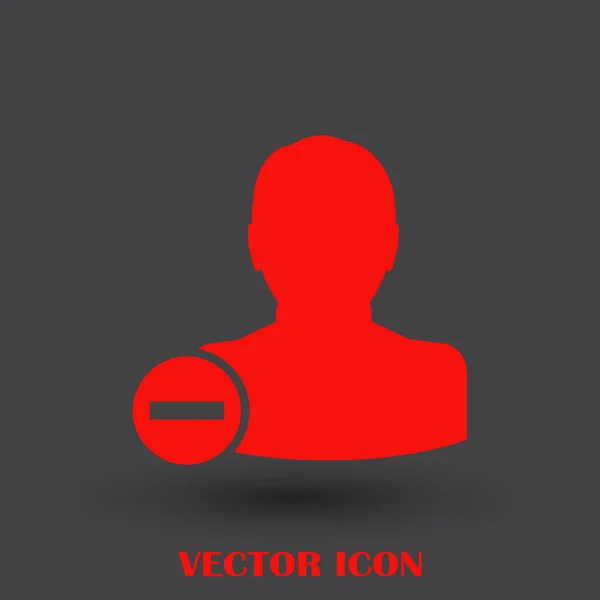 Eliminar icono de cuenta de usuario — Vector de stock