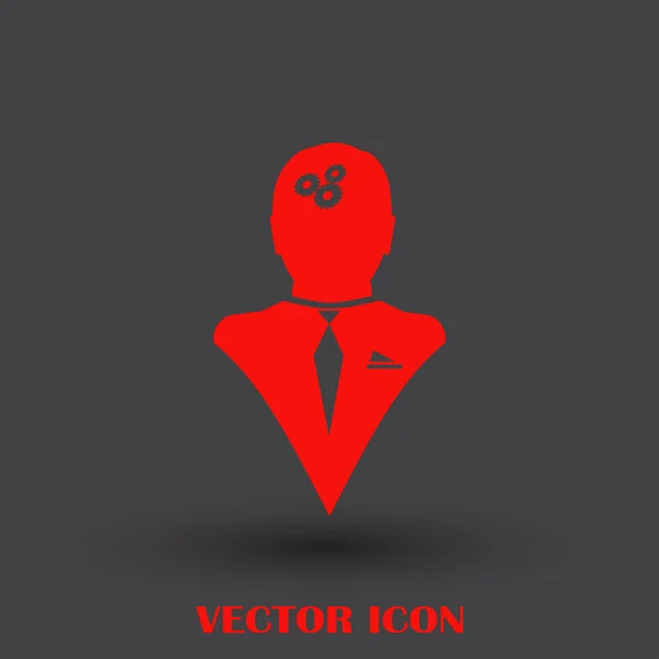 Kugghjul i mannen huvudet ikon — Stock vektor