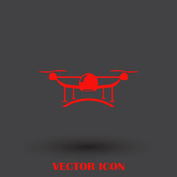 Fliegende Quadrocopter-Drohne Logo, isolierte Vektorillustration — Stockvektor