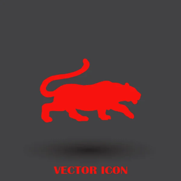 Silueta de tigre, icono del vector — Vector de stock