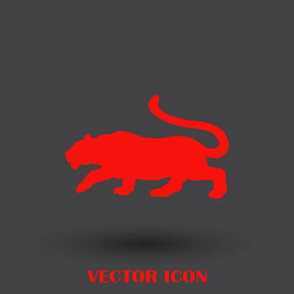 Sílhueta de tigre, ícone de vetor — Vetor de Stock