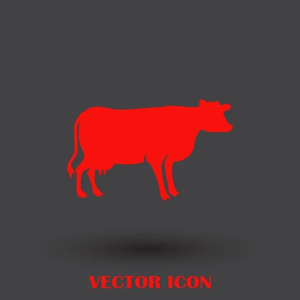 Vache Silhouette icône vectorielle — Image vectorielle