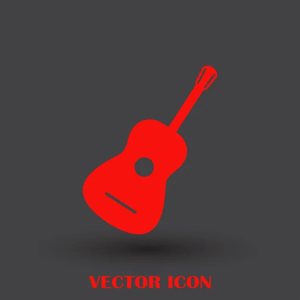 Kytara ikona vektor, akustický hudební nástroj znamení — Stockový vektor