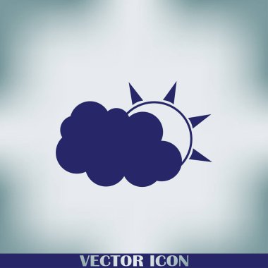 Web simgesi. Güneşin ve bulutların