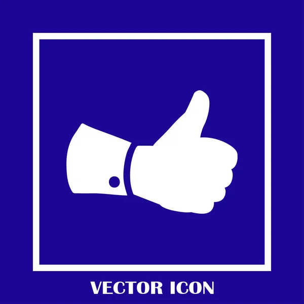 Ícone de polegar vetorial, ilustração vetorial de ícone plano . — Vetor de Stock