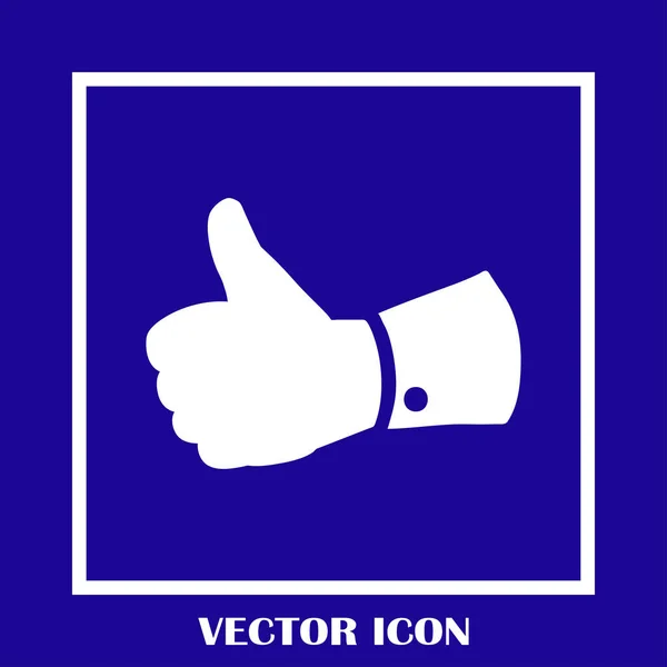 Vector tummen upp ikonen, Flat ikonen vektor illustration. — Stock vektor