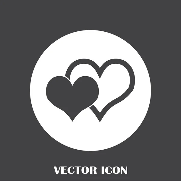 Hjärtikonen vektor, Love symbol. Alla hjärtans dag tecken — Stock vektor