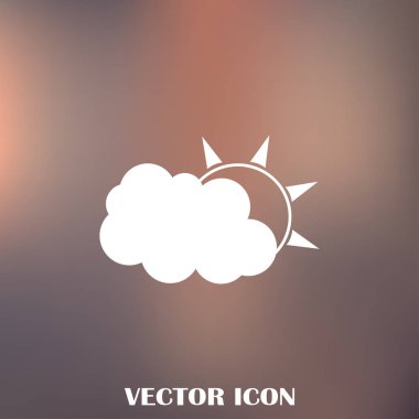 Hava satırı simgesi. Güneş bulut ile yağmur arkasında