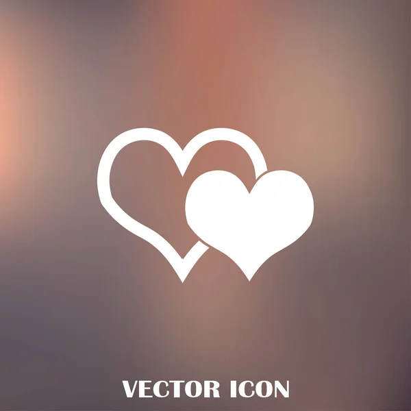 Icône vectorielle coeur, symbole d'amour. Panneau Saint-Valentin — Image vectorielle