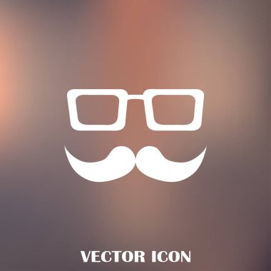 Bıyık ve gözlük vektör simgesi.
