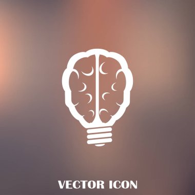 Beyin fikir simgesi düz.