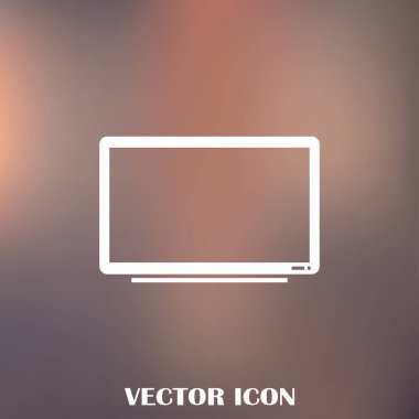 Trendy düz tarzı TV simgesi. Web sitesi tasarımı, logo, app, kullanıcı arabirimi için televizyon sembolü. Vektör çizim, Eps10.