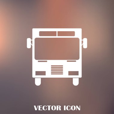 Otobüs simge vektör, katı logo illüstrasyon, sembol