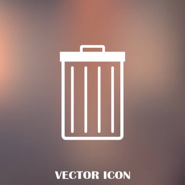 Çöp çöp kutusu simgesini izole. Vektör çizim. Düz style.waste kağıt basket. Atık kutusu