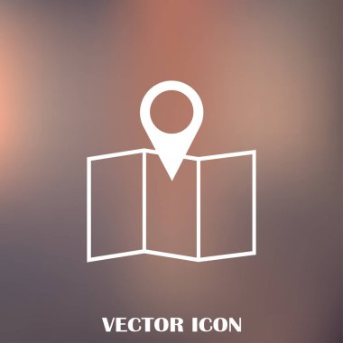 Harita işaretçi düz simgesi. Vektör Eps 10