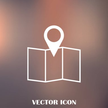 Harita işaretçi düz simgesi. Vektör Eps 10