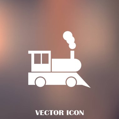 Buharlı lokomotif. Eski demiryolu web simgesi