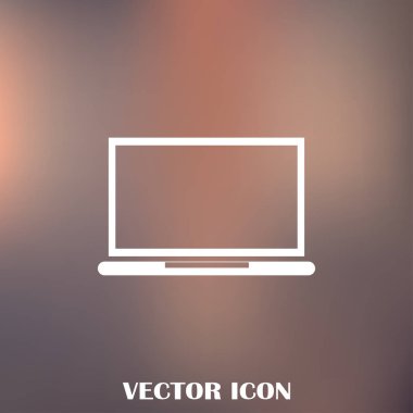 Dizüstü bilgisayar simgesini trendy düz stil. Web sitesi tasarımı, logo, app, UI bilgisayar simgesi. Vektör çizim, Eps10.